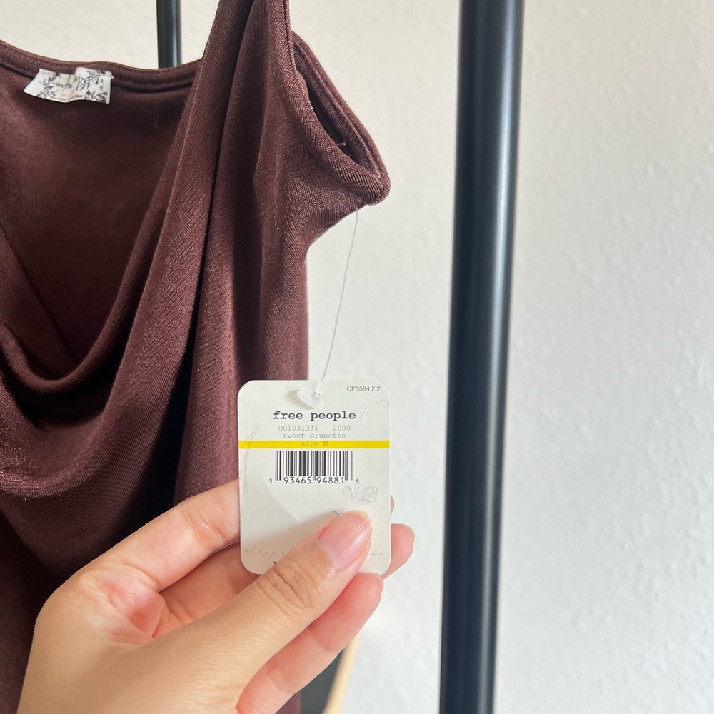 Free People Brown Cowl Neck Bodysuit - Picture 5 of 7